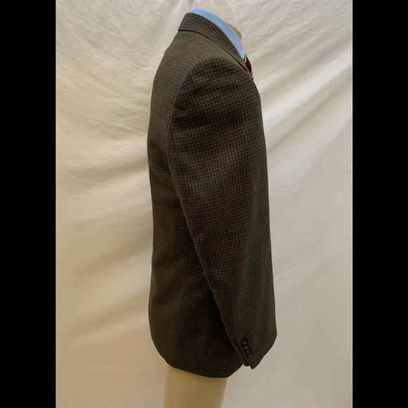Oscar De La Renta Size 40R Brown Glen Plaid Blazer - Picture 2 of 8
